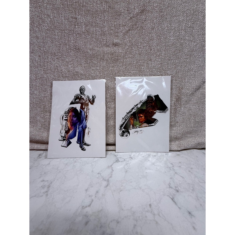 Star Wars WonderGround Gallery Postcard Set J Scott Campbell Leia Han Solo 2pc